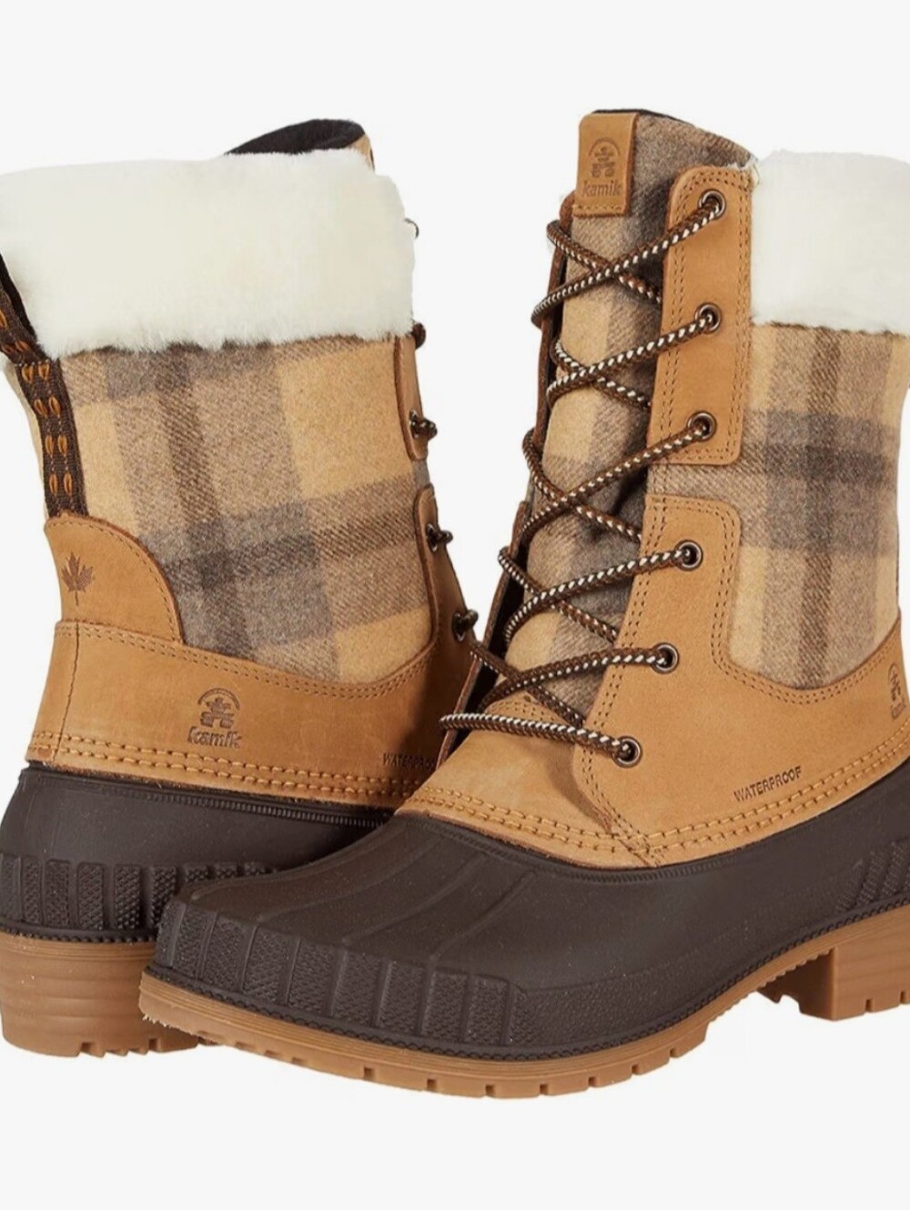Kamik Sienna Cuff Tan Waterproof Rainboots Sz 9